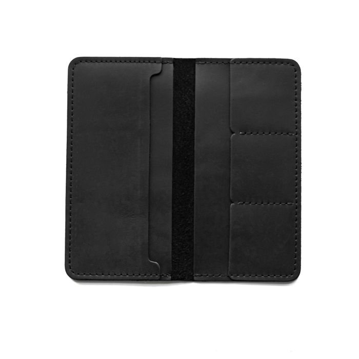 Мужское кожаное портмоне черное из натуральной кожи кошелек бумажник