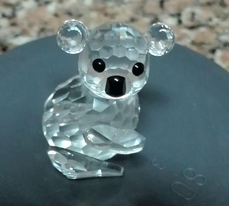 Svarowsky Miniature Bear, Squirrel, Hippopotamus, and Turtle with Box