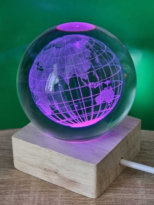 Кришталева куля Земля глобус з підсвіткою