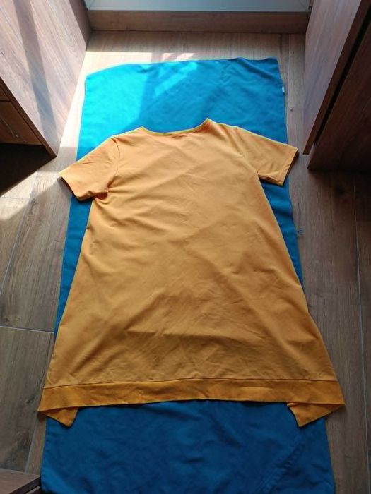 Bluza bluzka damska bawełniana  żółta asymetryczna- L/XL- "Relevance".