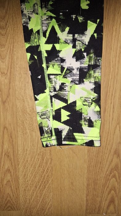 Legginsy sportowe czarno zielone S