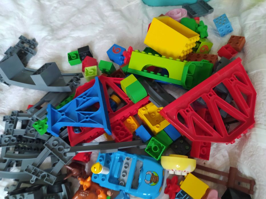 Лего дупло багато залізна дорога міст будівельний кран тварини блоки