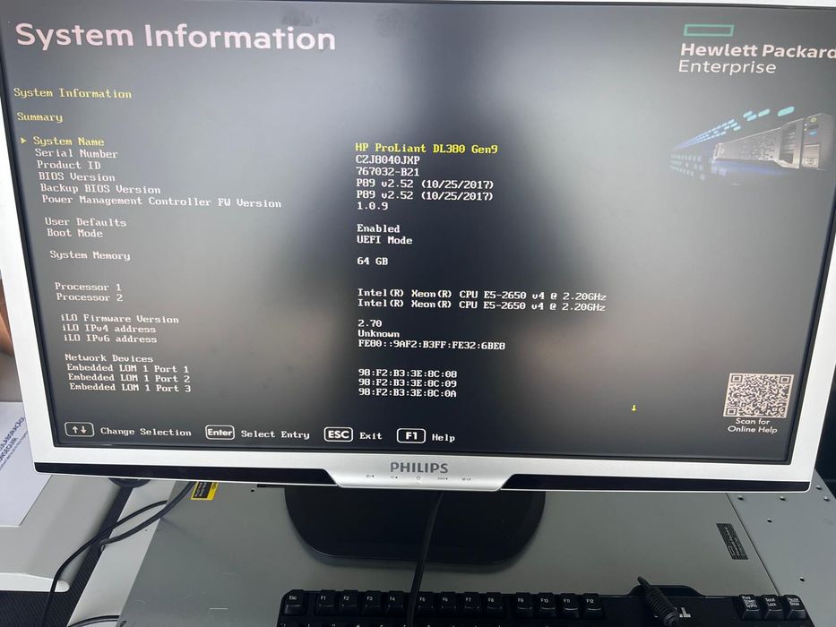 Servidor DL 380 G9 - 64GB RAM - Dual CPU E5-2650