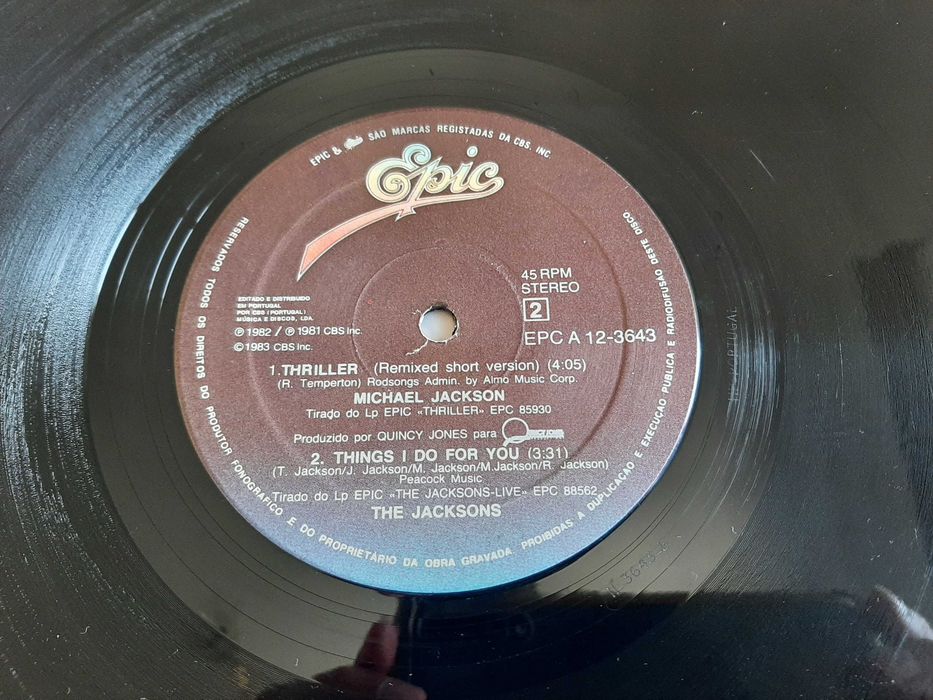 Michael Jackson - Thriller - Portugal - Vinil LP (12", 45 RPM, Maxi-Single)