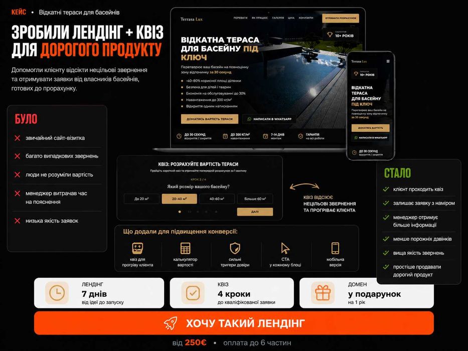 Створення сайтів під рекламу Google Ads та Meta Ads  • Лендінг під ключ за 7 днів • Сайт для бізнесу • Landing page • Создание сайтов • Лендинг