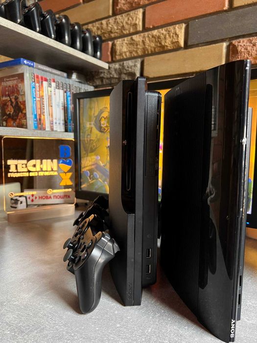 PlayStation 3 PS3 4 Slim 500gb с играми 1 джойстик плойка ПС детям