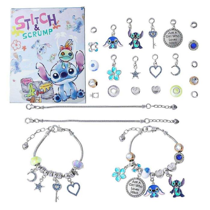 Набір прикрас 24 шт Адвент календар браслет та підвіски Disney Стіч