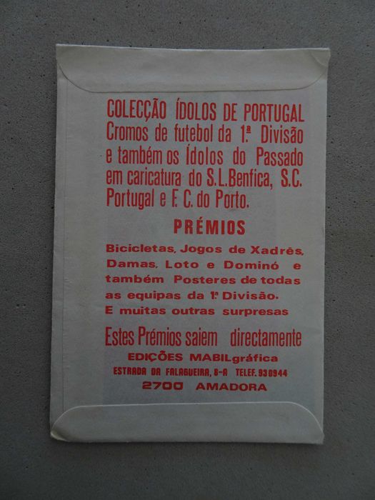Carteira de cromos fechada Futebol Ídolos Portugal Vitória Guimarães