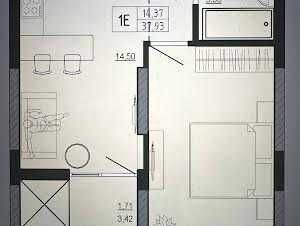 1-кімнатна квартира за адресою (площа 38 м²) - Atlanta.ua - фото 2