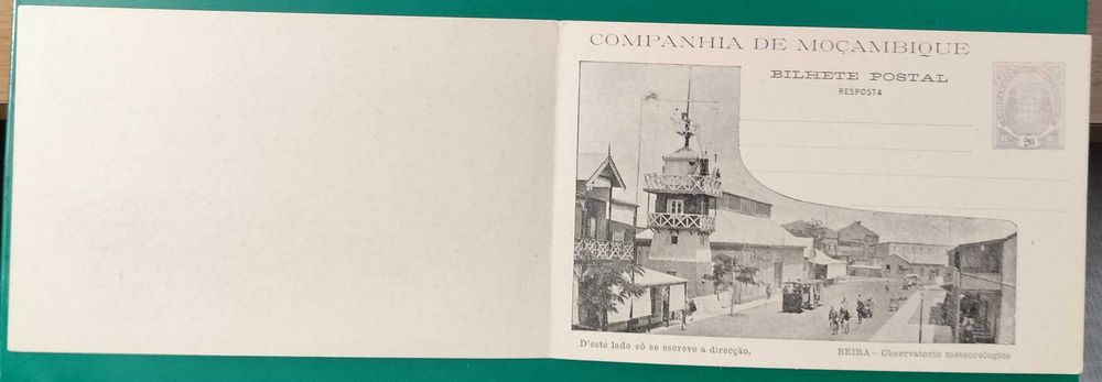 Inteiro postal - 1904 Companhia de Moçambique 20 reis c/ resposta paga