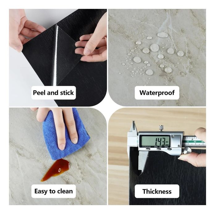 4.3m2 2xYullpaper szara biała podłoga winylowa samoprzylepna 24 sztuki