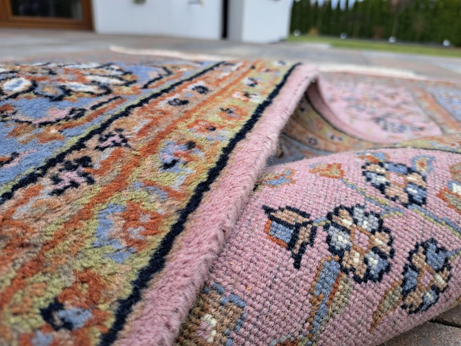 Indo Sarouck 170×240 cm • ręcznie tkany • wełna • pudrowy róż