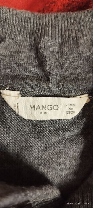 Chłopięcy sweterek kaszmirowy Mango roz. 128
