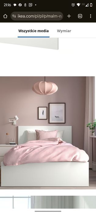 Łóżko IKEA MALM 120 cm + stelaż + materac super jakości  + kołdra