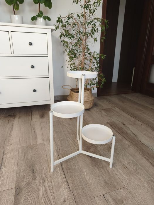 Kwietnik IKEA stojak na kwiaty biały metalowy
