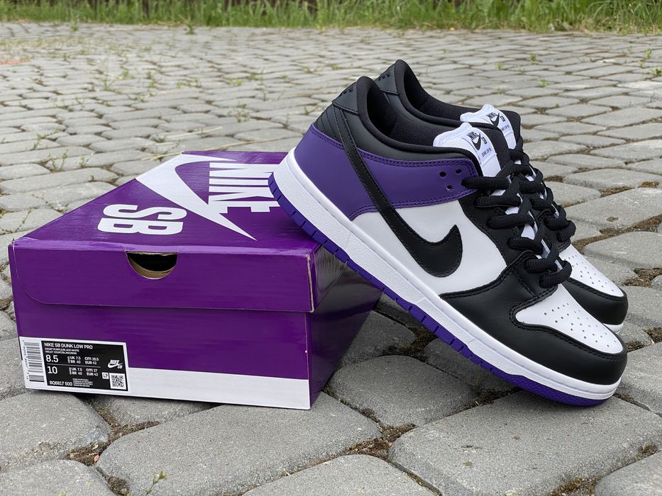 Кроссовки Nike SB Dunk Low Court Purple Найк Данки череые фиолетовые: 4 ...