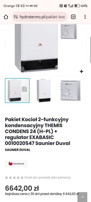 Kocioł gazowy dwufunkcyjny