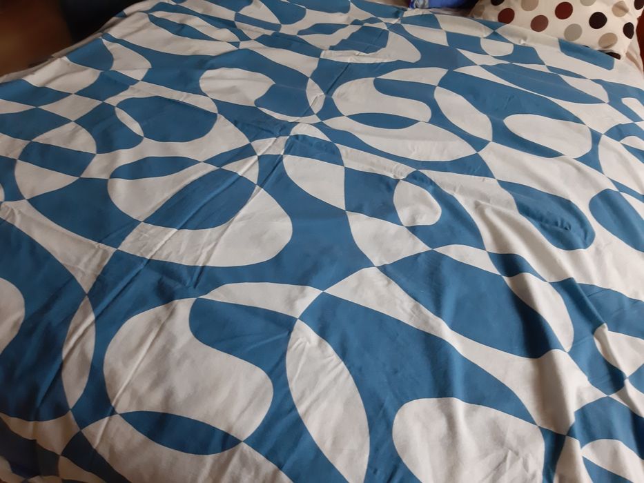 Poszewka ok 190x195 bawełna vintage prl wzory geometryczn boho pościel