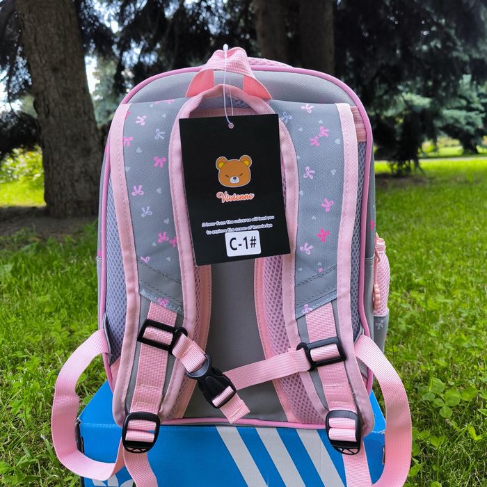 Шкільний рюкзак для дівчинки з ортопедичною спинкою портфель ранець 1 2 3 клас школьный ранец для девочки с ортопелической спинкой 1-3 класс котиком