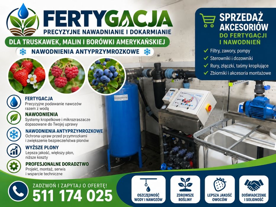 Fertygacja automatyczne nawodnienia  mieszalnik nawozowe  nadkoronowe pompy dozujące
