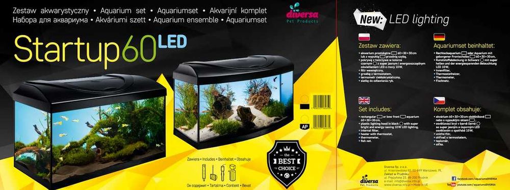 PROMOCJA! Zestaw akwarystyczny 54l Startup 60x30x30
