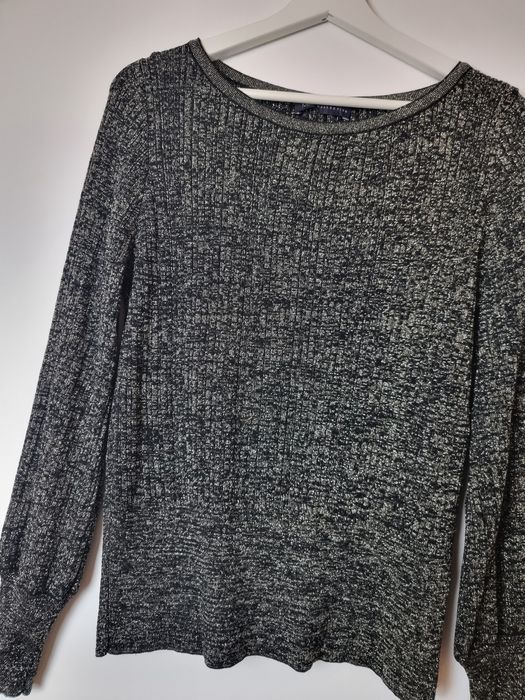 Czarny sweter bluzka damska ze złotą nitką rozmiar M/L Marks & Spencer
