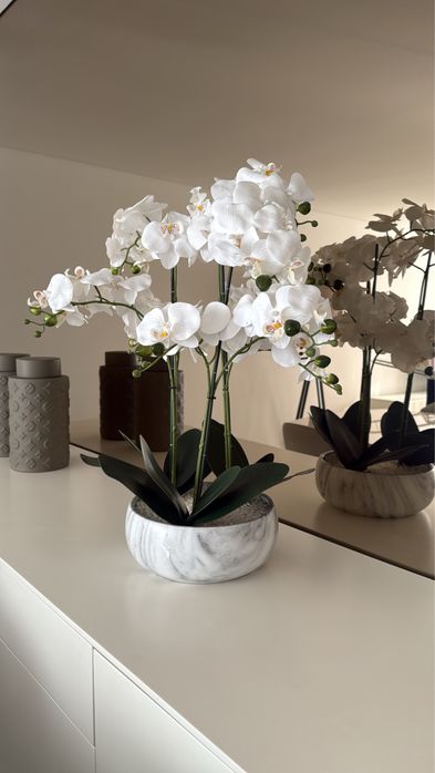 Orquidea  em vaso marmire 63cm