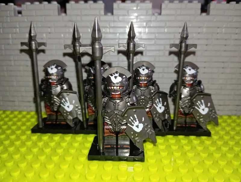 Zestaw 5szt figurki Czarny Ork Uruk Hai! Lotr jak LEGO Castle Hobbit