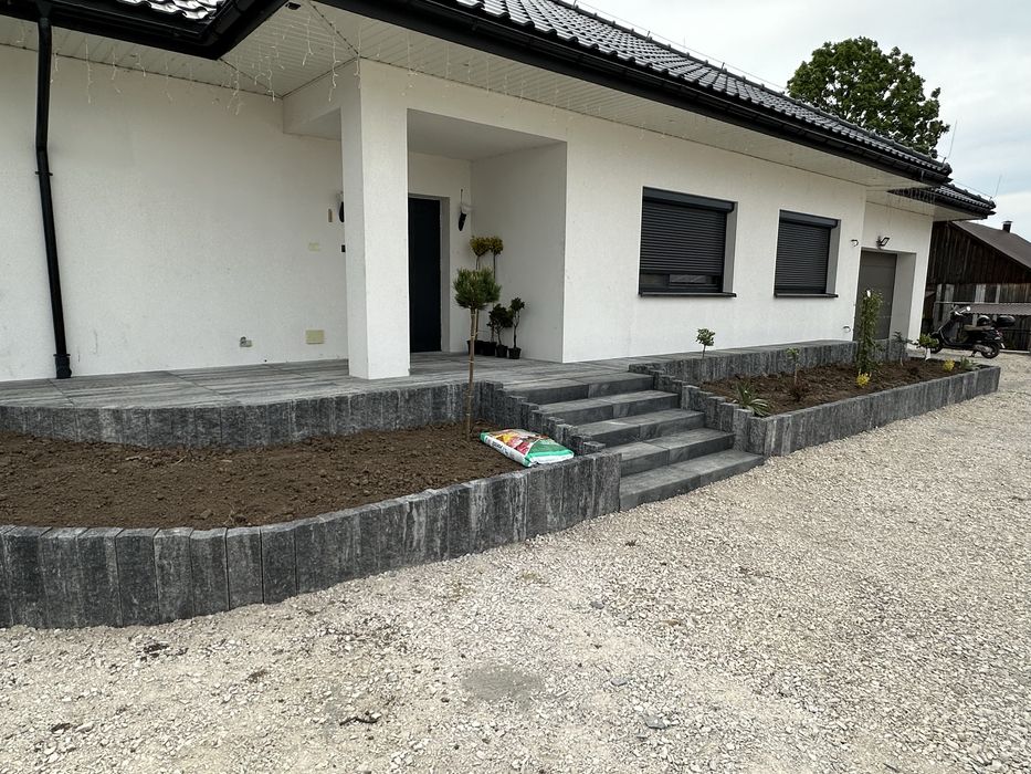 Usługi brukarskie,  układanie kostki brukowej