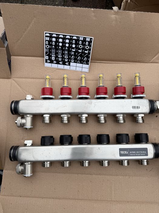 Rozdzielacz podlogowki TECE 7 obwodow przeplywomierze