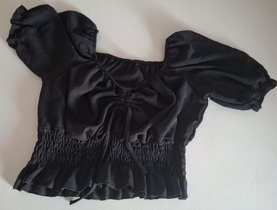 Nowa włoska hiszpanka rękaw bufki czarna i jabłko r. uniwersalny XS -M