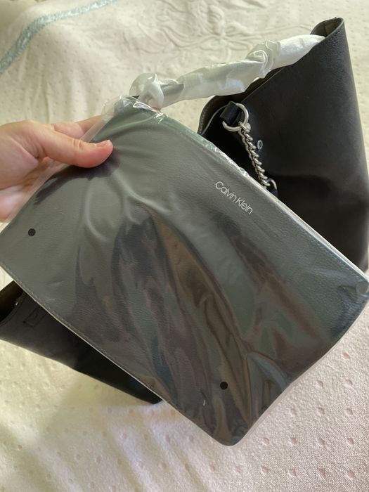 Оригінал Calvin Klein чорна сумка велика шопер двух стороній куплена в США
