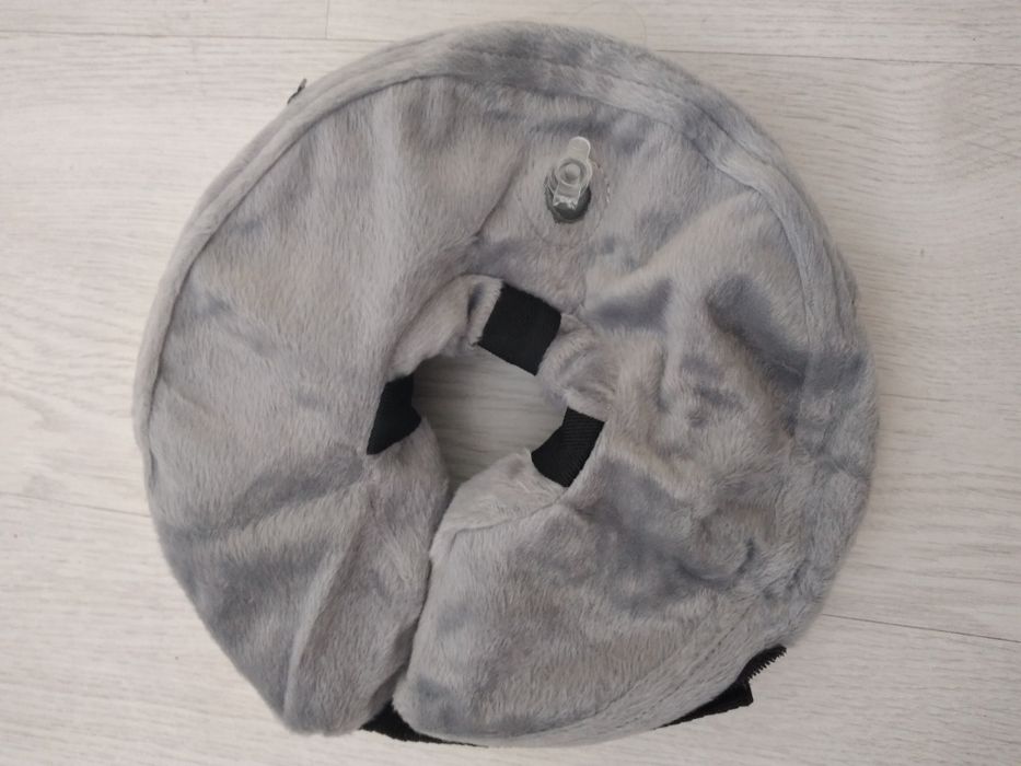 Надувний конусний нашийник для собак для хірургії М'який пухнастий сір