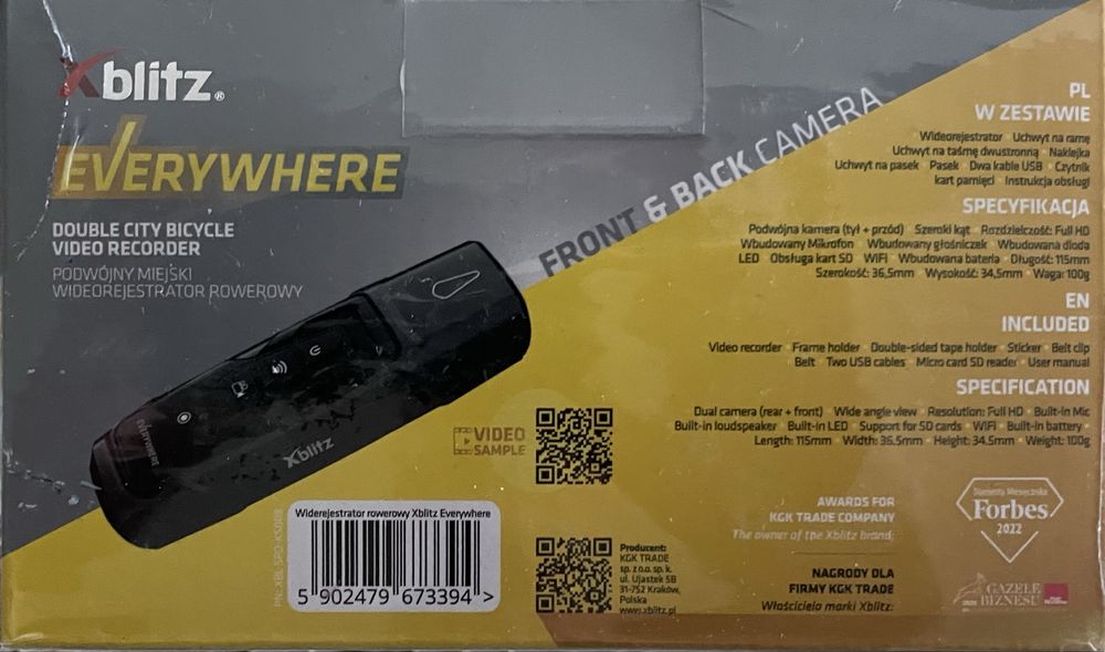 Xblitz Double Camera IPX6 nowa