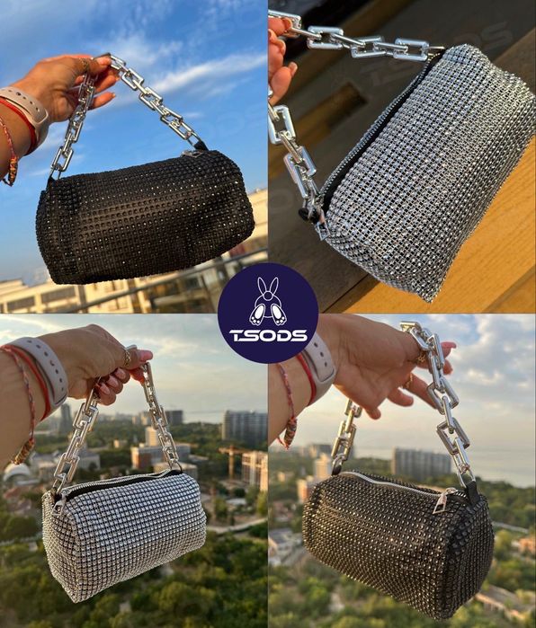 Блискуча сумка стрази вечірній клач з камінням сумочка на ланцюжку нов