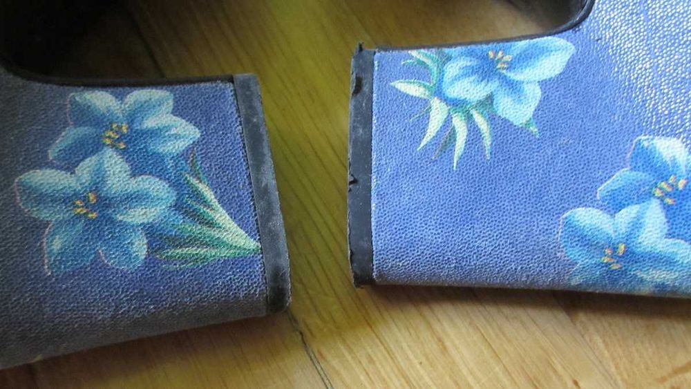 Buty LINEA WALLY'S VENEZIA włoskie niebieskie chaber obcas kwiaty 39,5