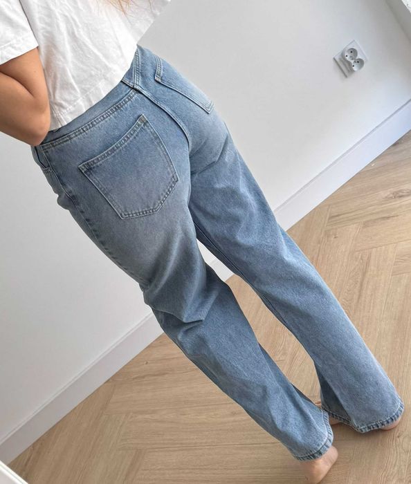 Sinsay spodnie szerokie wysoki stan z szerokimi nogawkami denim grube 36 s