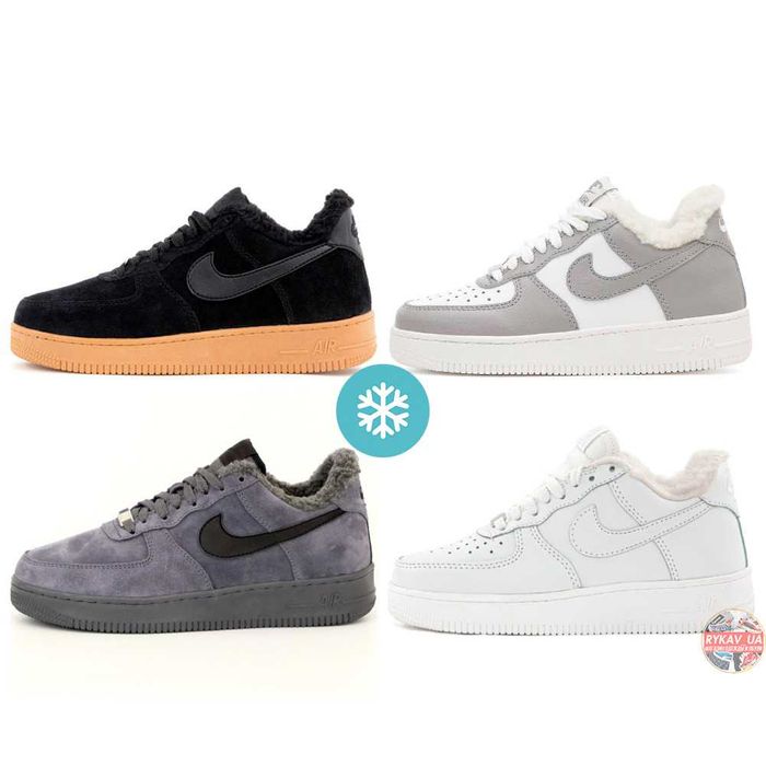 Зимние кроссовки Nike Air Force 1 Low Winter Fur зимові кросівки найк