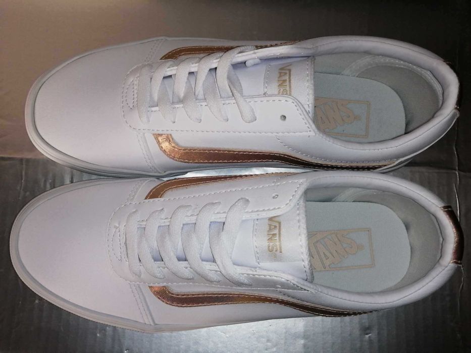 VANS WARD Nowe Buty Damskie Trampki 40 Skóra Oryginalne Białe