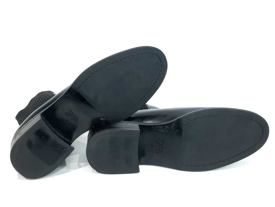 Кожаные женские ботинки на резинке Zara Оригинал