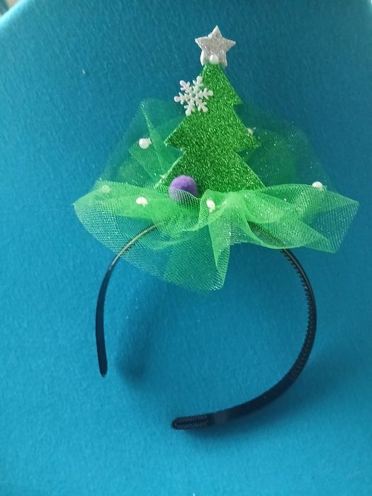 Обруч , ободок на новый год хлопушка , игрушка , жемчужинка , бусинка