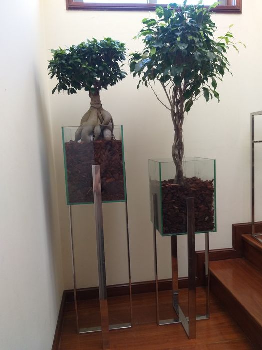 Floreiras inox polido