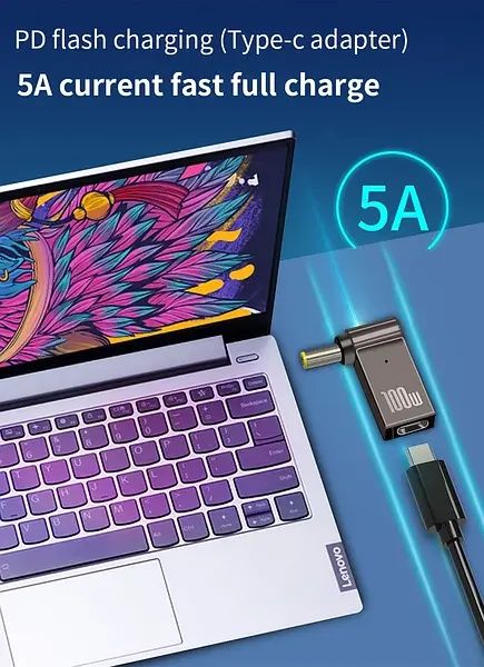 USB Type-C адаптер DC 5.5×2.5 для ноутбука до 100W та інших пристроїв
