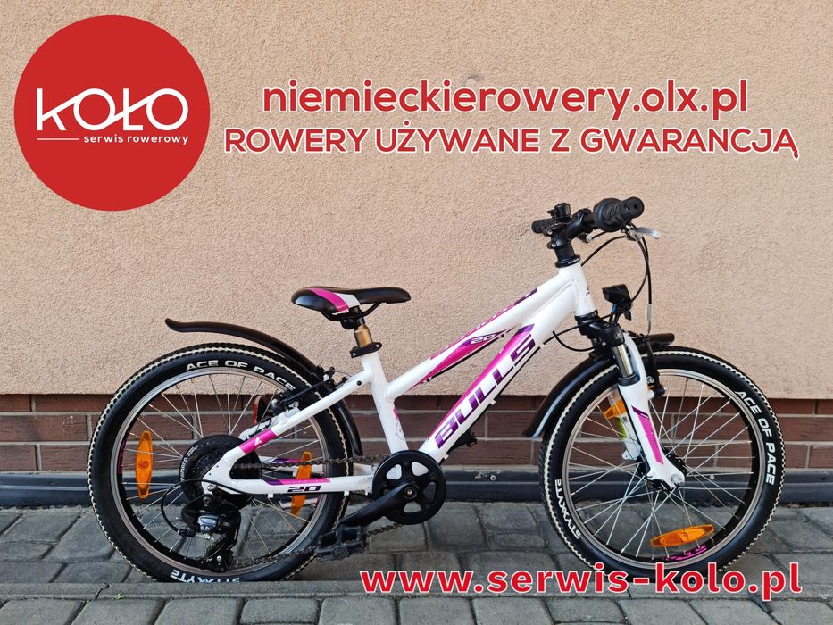 Rower dziecięcy dziewczęcy BULLS koła 20 SHIMANO aluminium rabat WYSYŁ