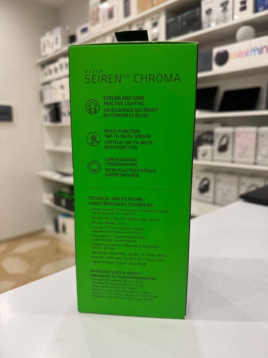 Мікрофон студійний Razer Seiren V3 Chroma Black RZ19-05060100-R3M1