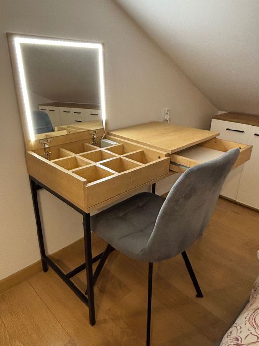 Toaletka loft (dąb artisan, czarny)