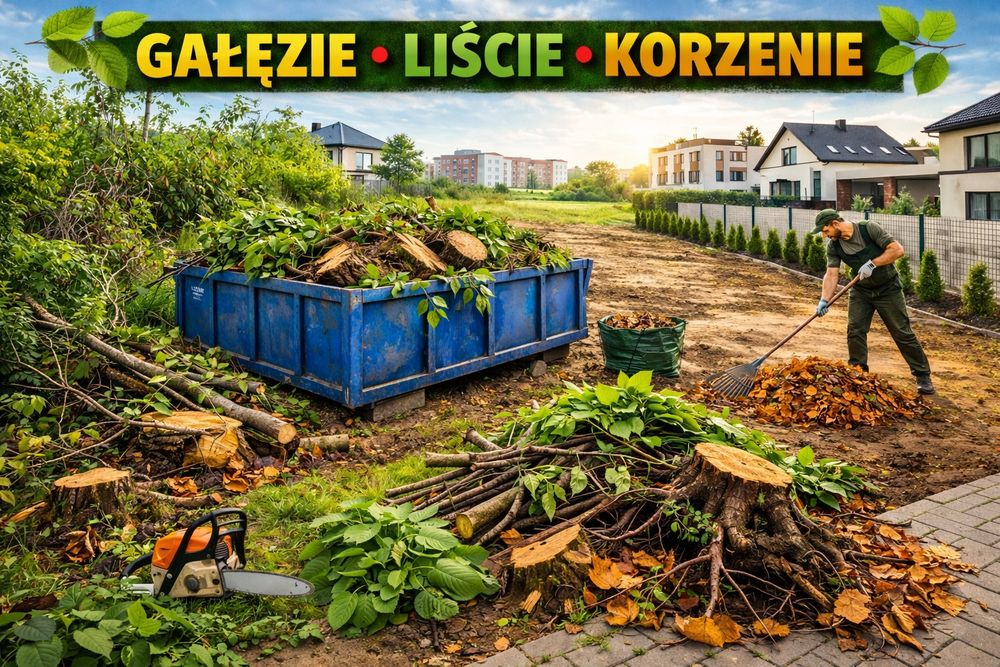 Czyszczenie działek z gałęzi krzewów korzeni samosiejek