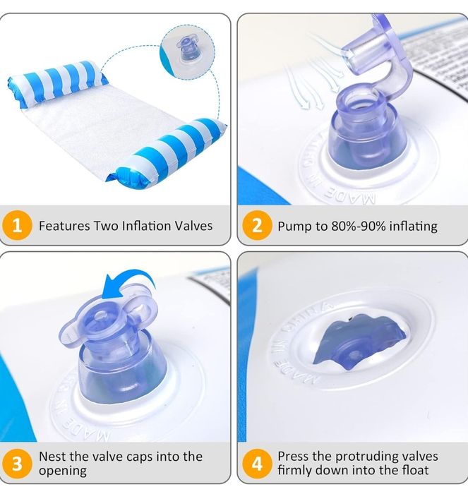 Oditton Nadmuchiwane hamaki wodne 4 w 1, 2 sztuki