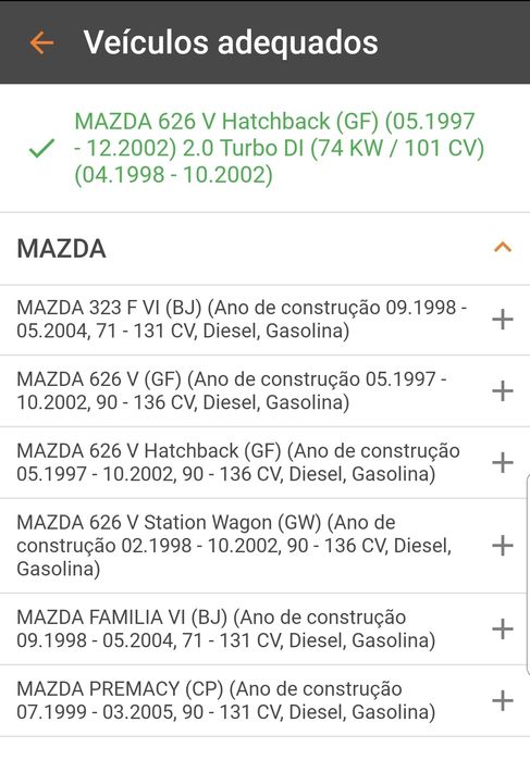 Bomba de travão mazda