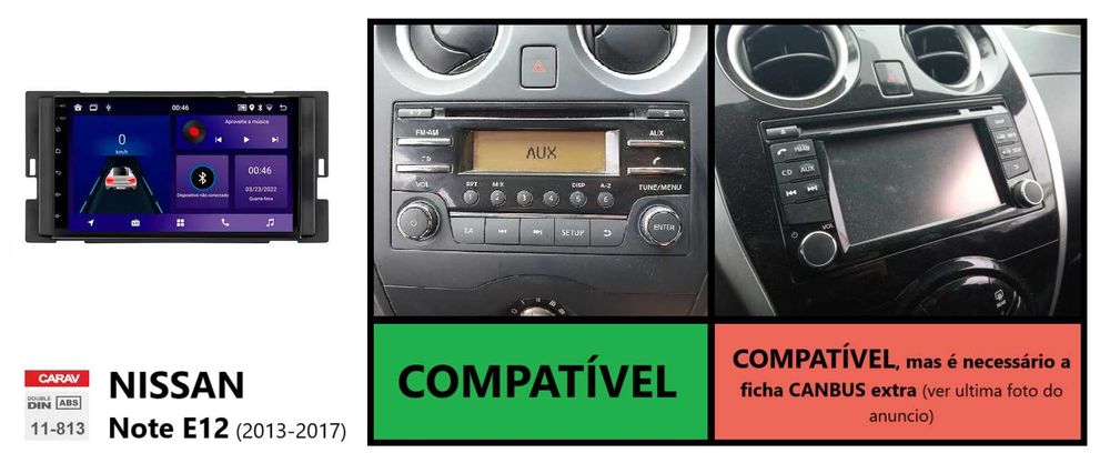 Rádio 2DIN • NISSAN • Note (2004 a 2017) • Android • E11 E12 [4+64GB]
